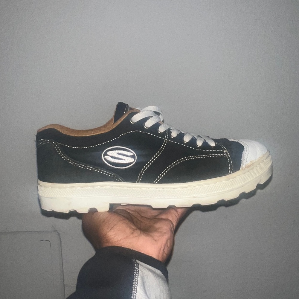 Vintage Black Skechers Roadies Shell Toe Chrome Dome Black 1990s Size 10.5